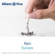 Potrebbe essere un'immagine raffigurante il seguente testo "Allianz Viva Non fumare Messaggio oubblicitario con finalità promozionale. Prima della sottoscrizione"